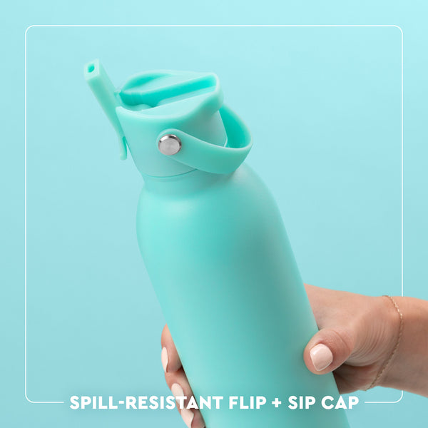 Swig Life Aqua Flip + Sip Straw Cap Lid is spill resistant