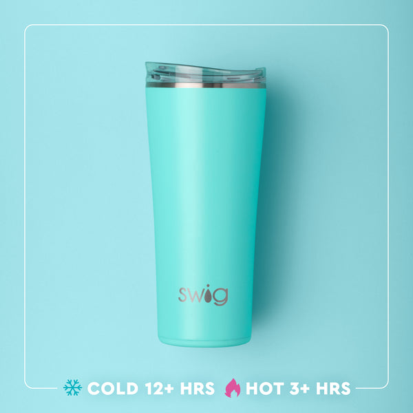 Swig Life 22oz Tumbler temperature infographic - cold 12+ hours or hot 3+ hours