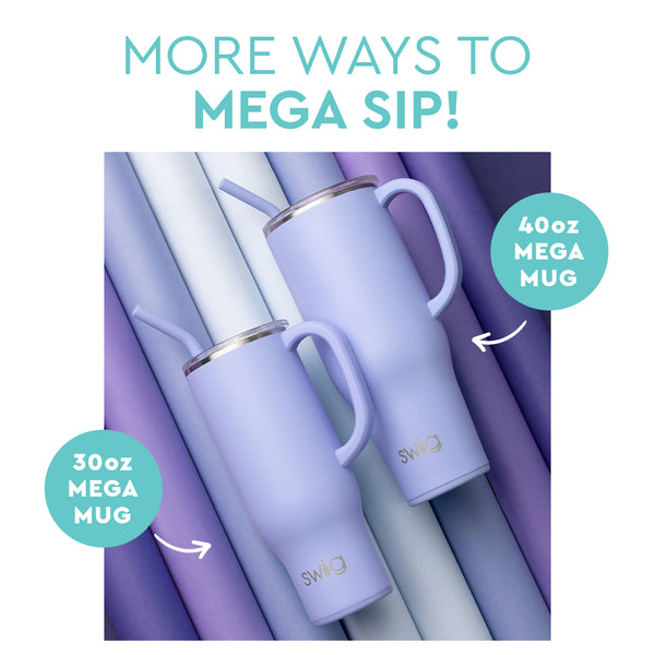 Swig Life Mega Mug with Comfort Grip Handle - All Spruced Up Insulated Stainless Steel - 40oz - Dishwasher Safe with A Non-Slip Base