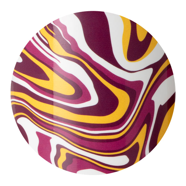 Swig Life Fanzone Maroon + Yellow print pattern close-up detail