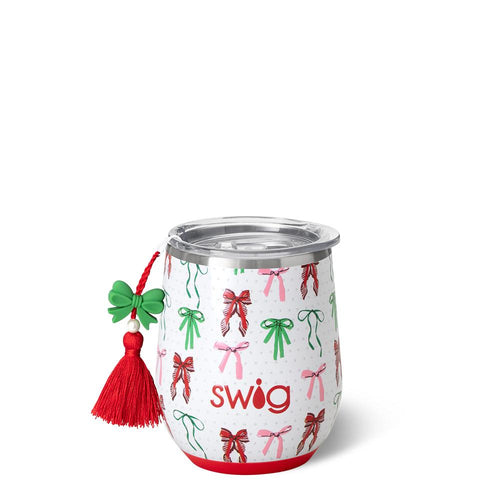 Swig Life 12oz Ribbons and Bows Insulated Stemless Wine Cup