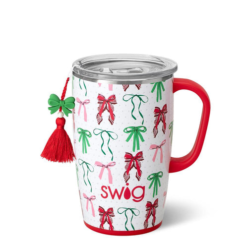 Swig Life 18oz Ribbons and Bows Insulated Travel Mug with Handle