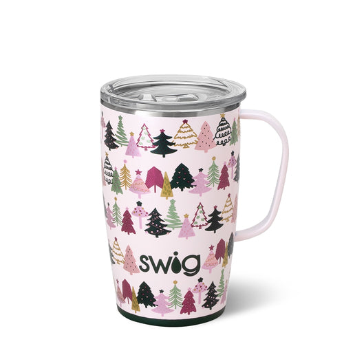 Swig Life 18oz Tinseled Trees Insulated Travel Mug with Handle