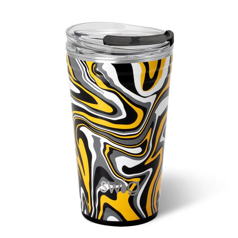 Fanzone Navy + Yellow Straw Tumbler (32oz)