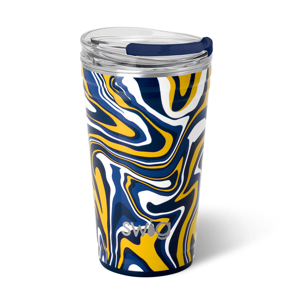 Swig Life 24oz Fanzone Navy + Yellow Insulated Party Cup