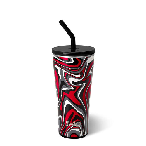 Swig Life 32oz Fanzone Black + Red Insulated Straw Tumbler