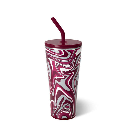 Fanzone Navy + Red Straw Tumbler (32oz)