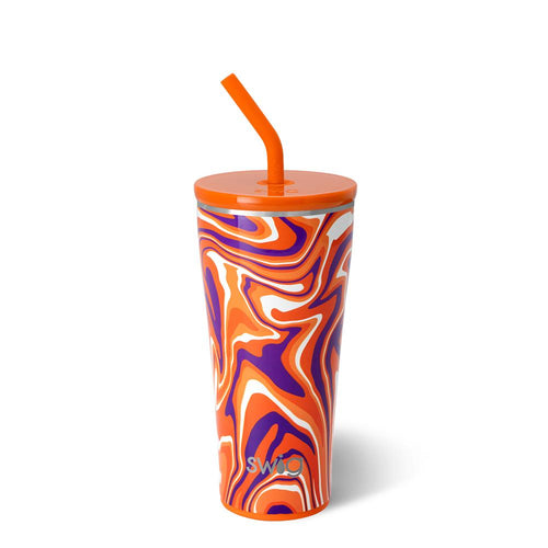 Swig Life 32oz Fanzone Orange + Purple Insulated Straw Tumbler