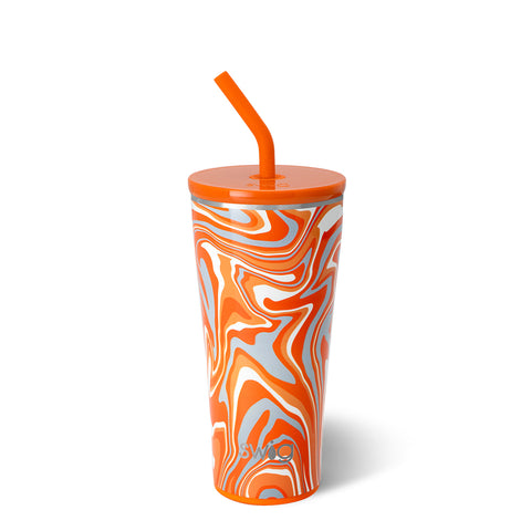 Fanzone Royal + Orange Straw Tumbler (32oz)