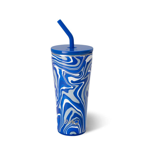 Fanzone Royal + Orange Straw Tumbler (32oz)