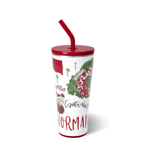 Fanzone Crimson Straw Tumbler 32oz