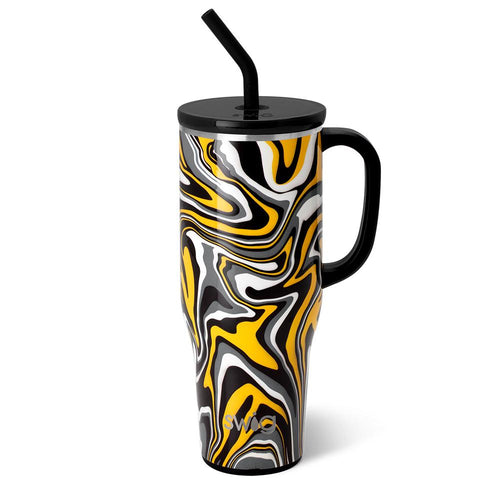 Swig Life 40oz Fanzone Black + Yellow Insulated Mega Mug