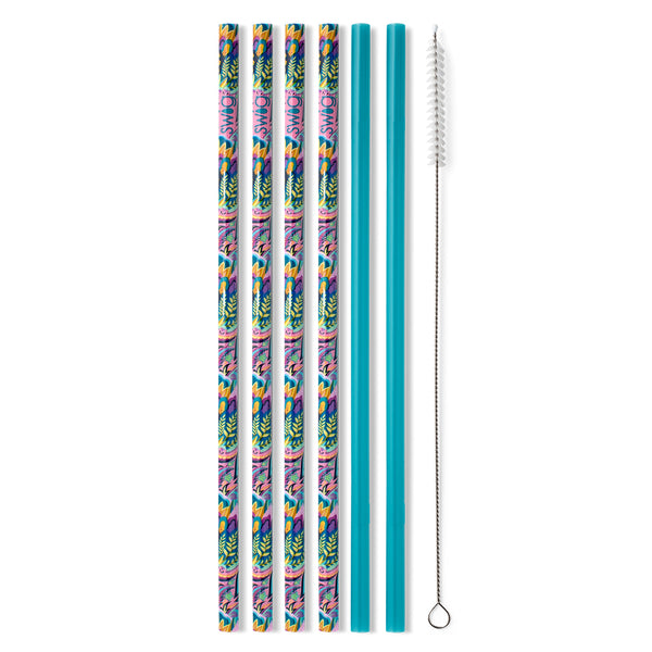 Swig Life Bazaar + Teal Reusable Straw Set without packaging