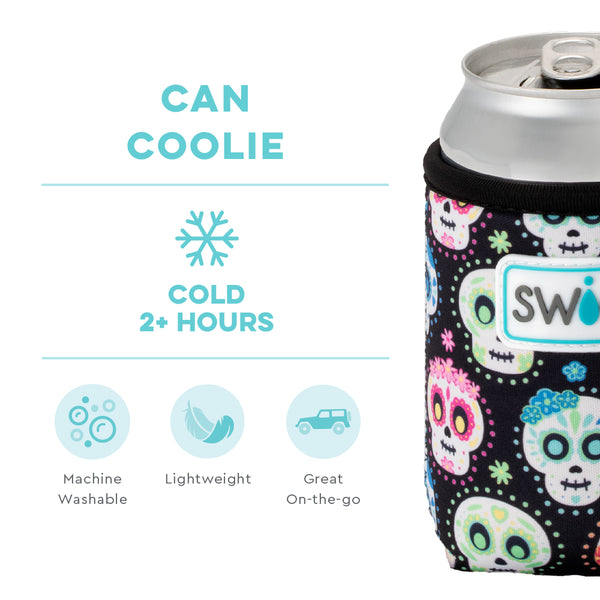 Swig Life Sugar Skulls Insulated Neoprene Can Coolie temperature infographic - cold 2+ hours