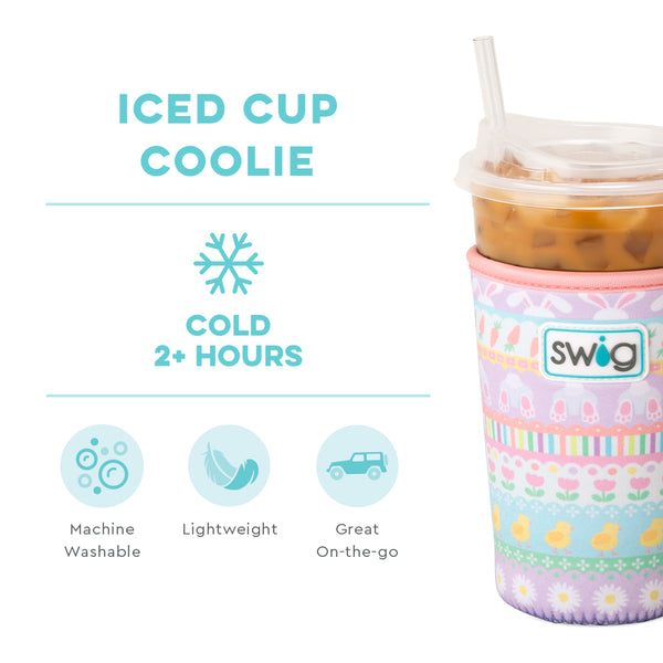 Swig Life Bunny Trail Insulated Neoprene Iced Cup Coolie temperature infographic - cold 2+ hours