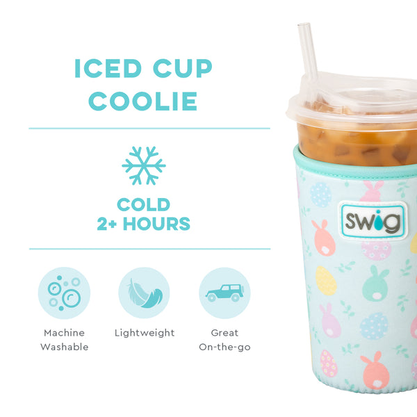 Swig Life Egg Hunt Insulated Neoprene Iced Cup Coolie temperature infographic - cold 2+ hours