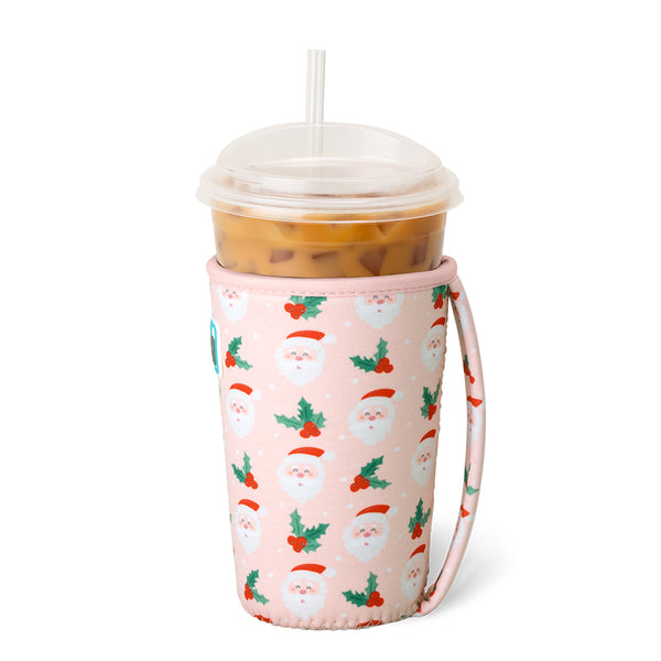 Swig Life Holly Jolly Insulated Neoprene Iced Cup Coolie with hand strap