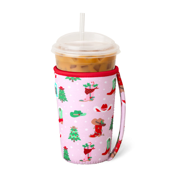 Swig Life Howdy Holidays Insulated Neoprene Iced Cup Coolie with hand strap