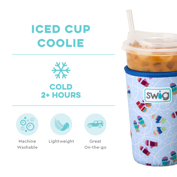 Swig Life Snow Day Insulated Neoprene Iced Cup Coolie temperature infographic - cold 2+ hours