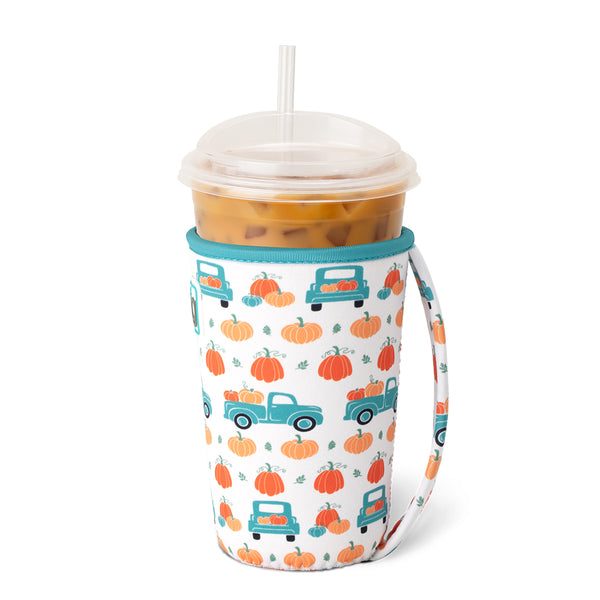 Swig Life Pumpkin Patch Insulated Neoprene Iced Cup Coolie with hand strap