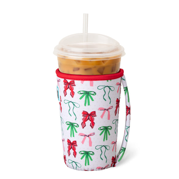 Swig Life Ribbons and Bows Insulated Neoprene Iced Cup Coolie with hand strap