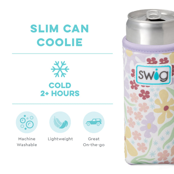 Swig Life Fresh Cut Insulated Neoprene Slim Can Coolie temperature infographic - cold 2+ hours