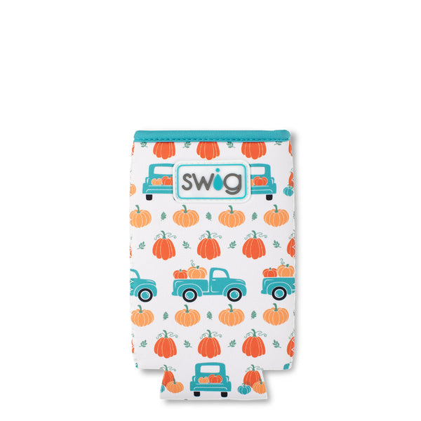 Swig Life Pumpkin Patch Insulated Neoprene Slim Can Coolie Flat Lay