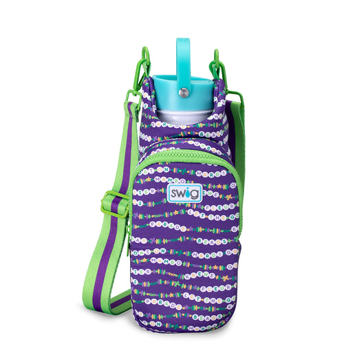 Swig Life My Mardi Era Insulated Neoprene Water Bottle Sling with over the shoulder strap