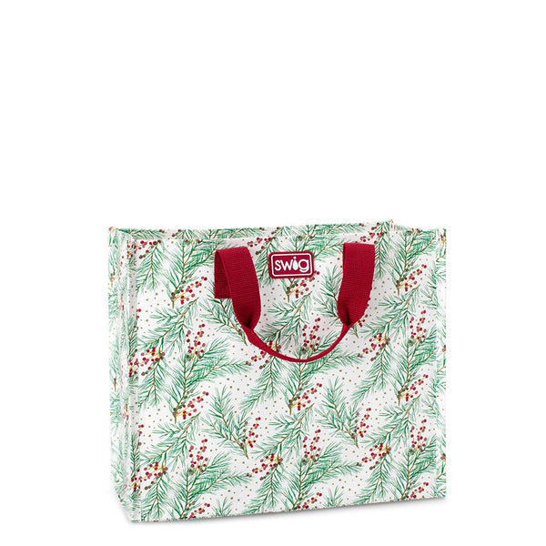 Swig Life Winterberry Laminated Medium Reusable Bag