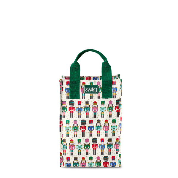 Swig Life Classic Nutcracker Laminated Tall Reusable Bag with upright handles