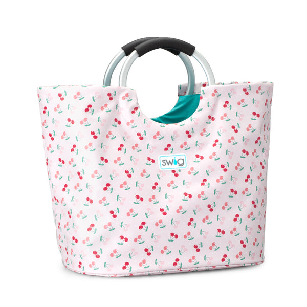 Swig Life Cherry Pie Loopi Tote Bag with cushioned aluminum loop handle