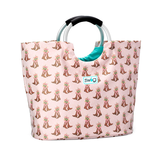 Swig Life Cowgirl Coquette Loopi Tote Bag with cushioned aluminum loop handle
