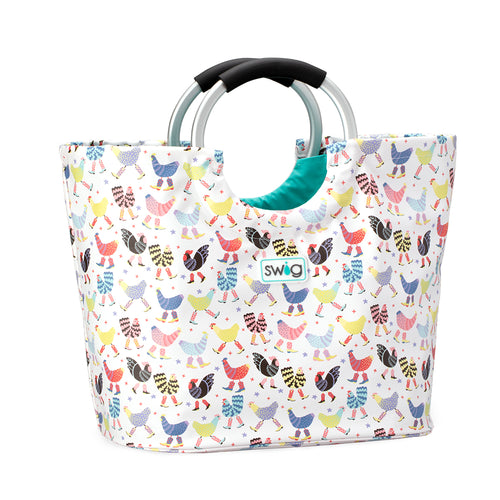 Swig Life Funky Chicken Loopi Tote Bag with cushioned aluminum loop handle