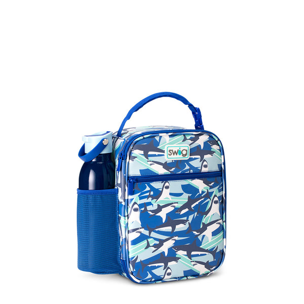 Swig Life Shark Fin Insulated Boxxi Lunch Bag with a Blue Tide 16oz Flip + Sip Bottle