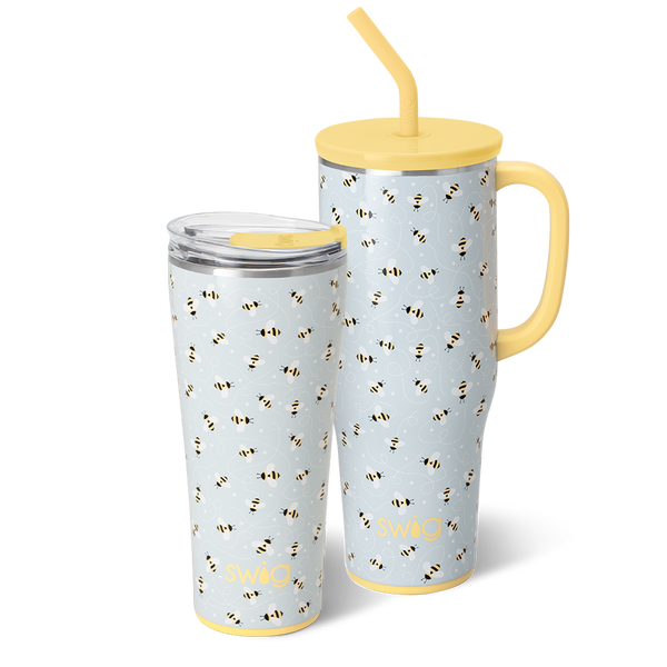 Swig Life Busy Bee Mega Set including a 32oz Tumbler and a 40oz Mega Mug