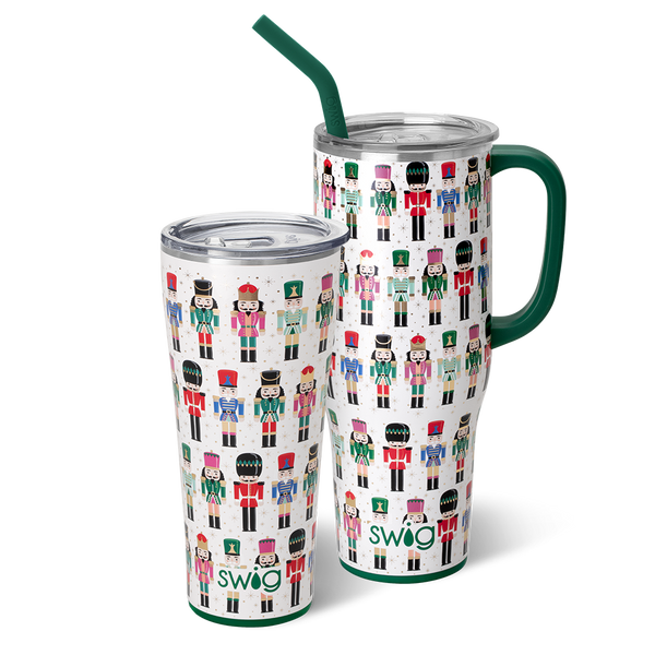 Swig Life Classic Nutcracker Mega Set including a 32oz Tumbler and a 40oz Mega Mug