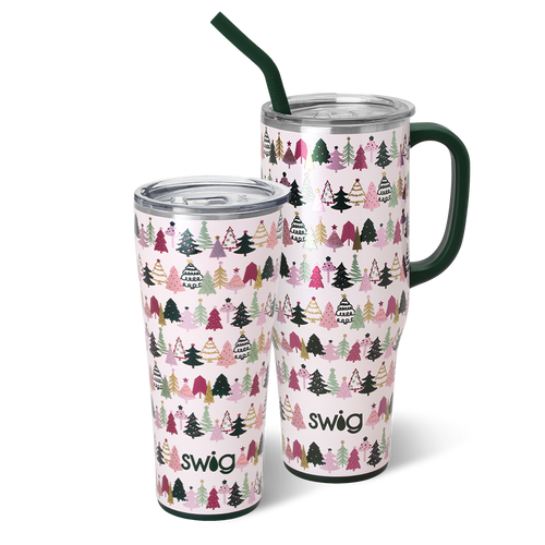 Swig Life Tinseled Trees Mega Set including a 32oz Tumbler and a 40oz Mega Mug