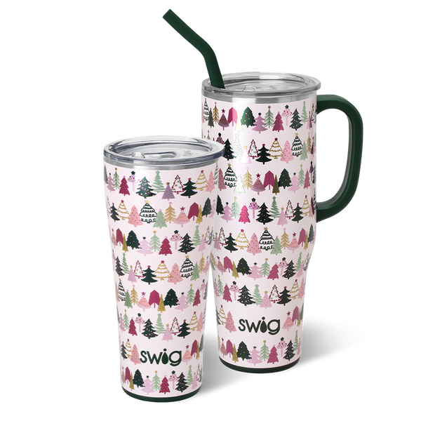 Swig Life Tinseled Trees Mega Set including a 32oz Tumbler and a 40oz Mega Mug