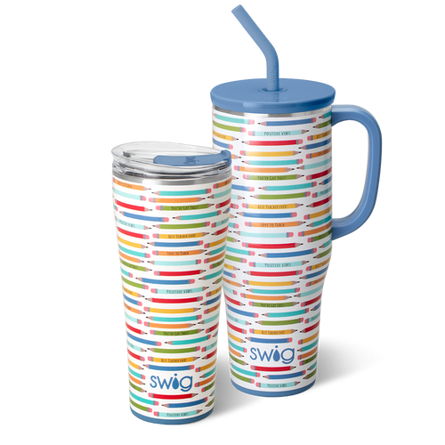 Swig Life Teacher Life Mega Set including a 32oz Tumbler and a 40oz Mega Mug