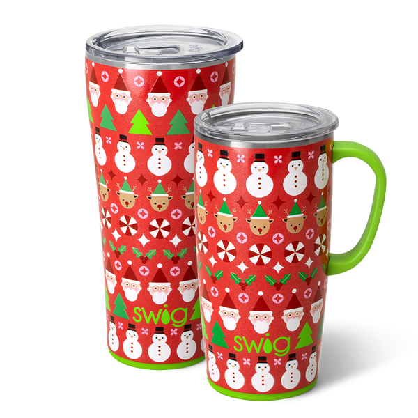 Swig Life Christmas Crew XL Set including a 22oz Travel Mug and a 32oz Tumbler