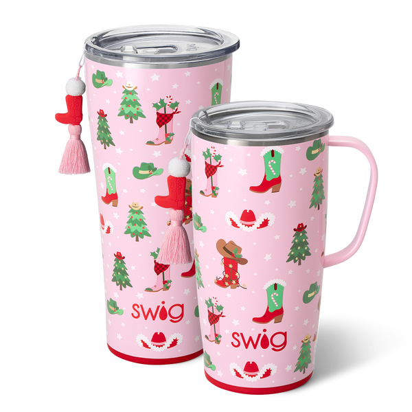 Swig Life Howdy Holidays XL Set including a 22oz Travel Mug and a 32oz Tumbler