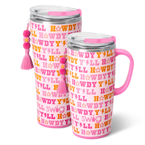 Swig Life Howdy Y'all XL Set including a 22oz Travel Mug and a 32oz Tumbler