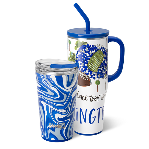 Swig Life Lexington Gameday Set including a 40oz Saturdays Lexington Mega Mug and 24oz Fanzone Party Cup