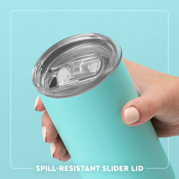 Swig Life 12oz Slim Tumbler Clear Slider Lid - spill resistant, removable slider lid