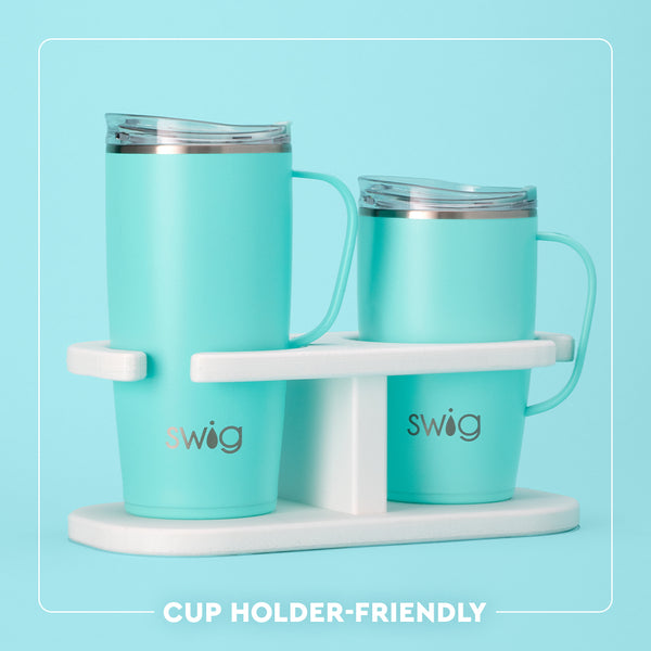 Swig Life Travel Mug cup holder friendly infographic