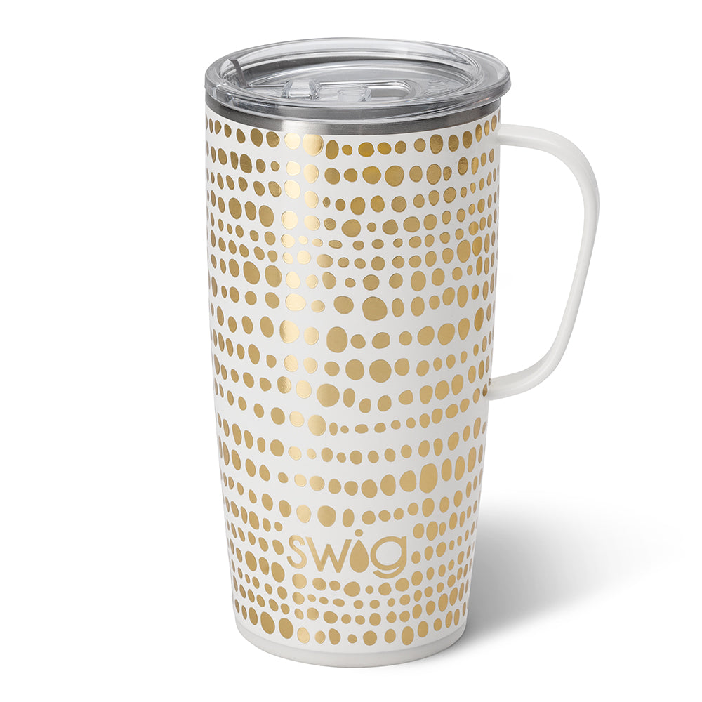 Godinger Gold Finish Coffee Mug/Lid 12oz