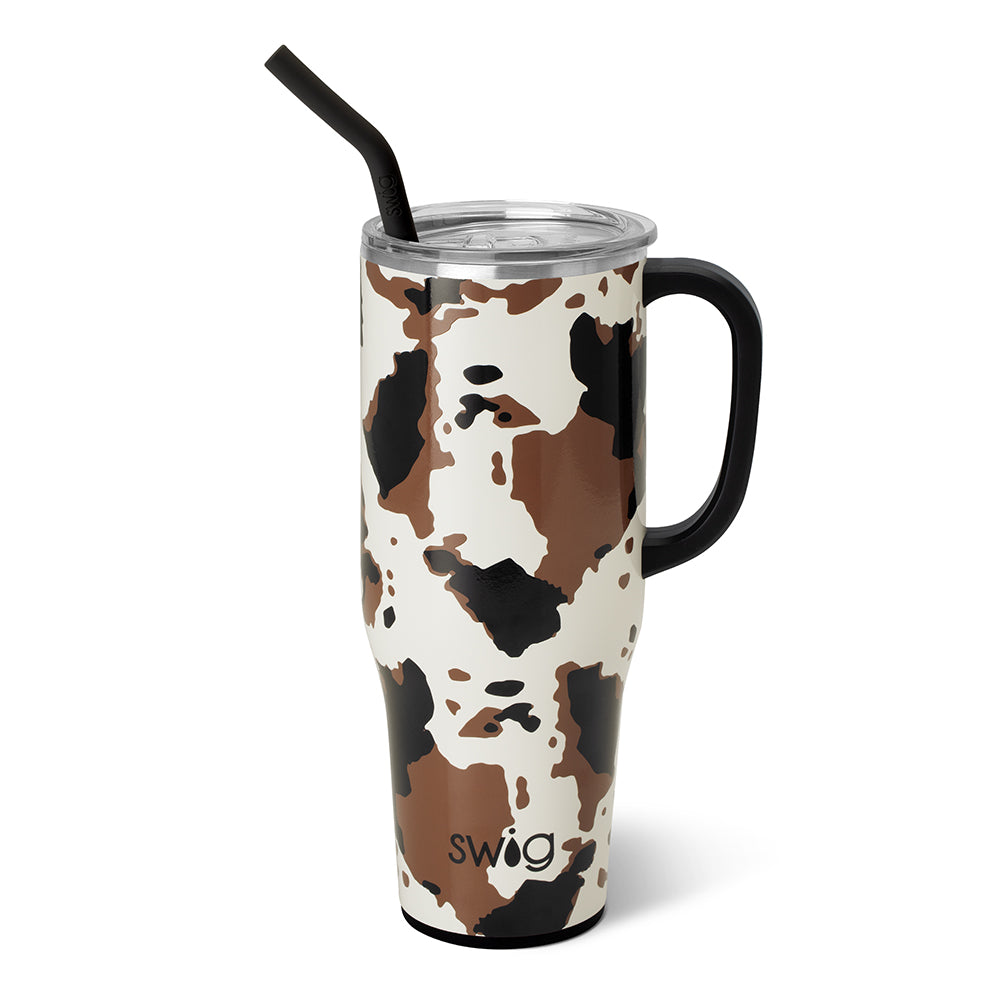 40oz Cow Print Stanley Cup with Handle Stainless Steel Travel Mug