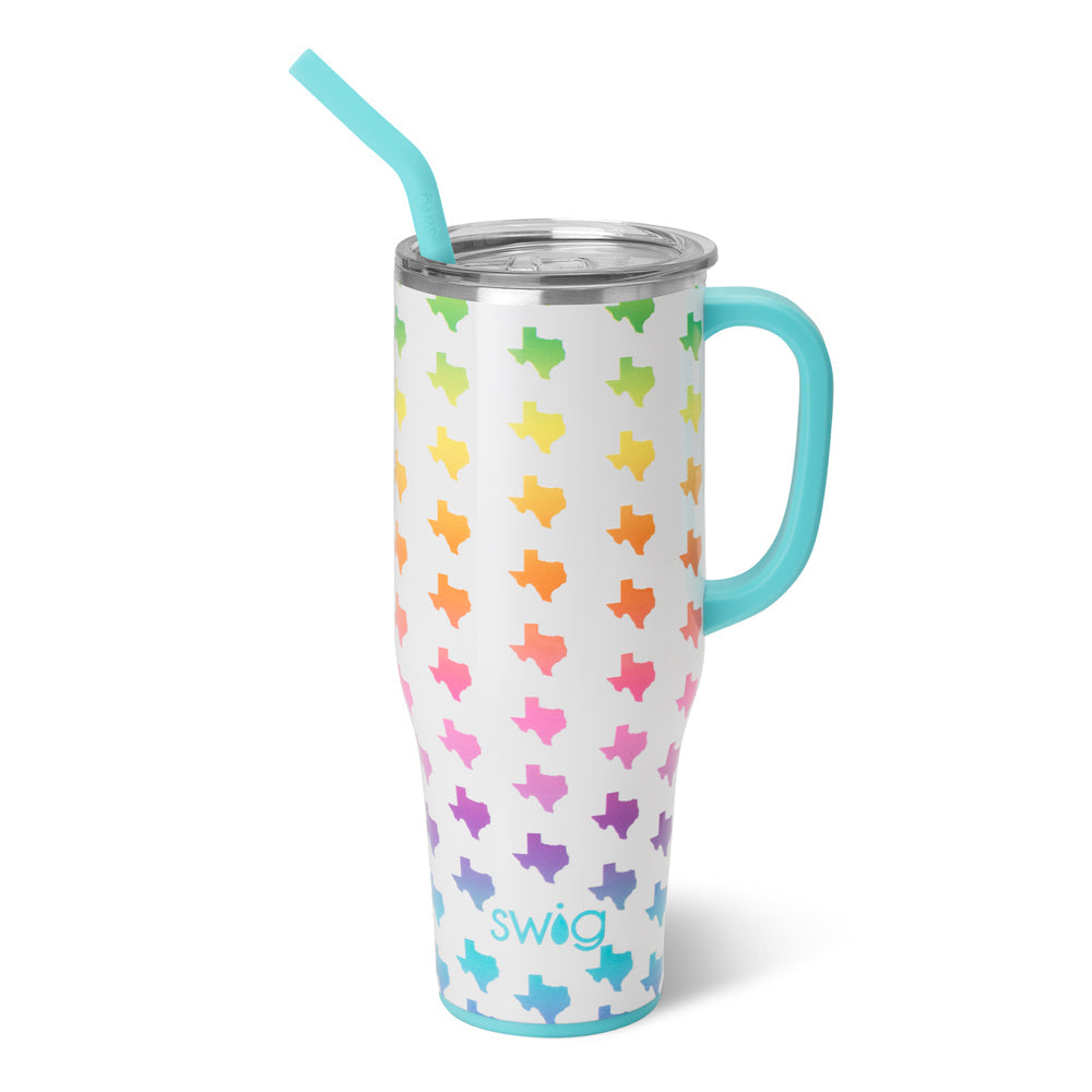 Personalized SWIG Tumbler with handle | Custom Tumbler with Silicone Straw