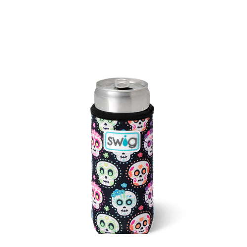 Swig Life Sugar Skulls Insulated Neoprene Slim Can Coolie