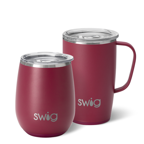 Maroon Stemless Wine Cup (14oz)